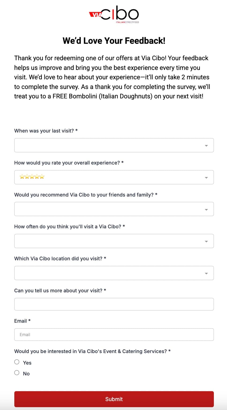 Feedback request form