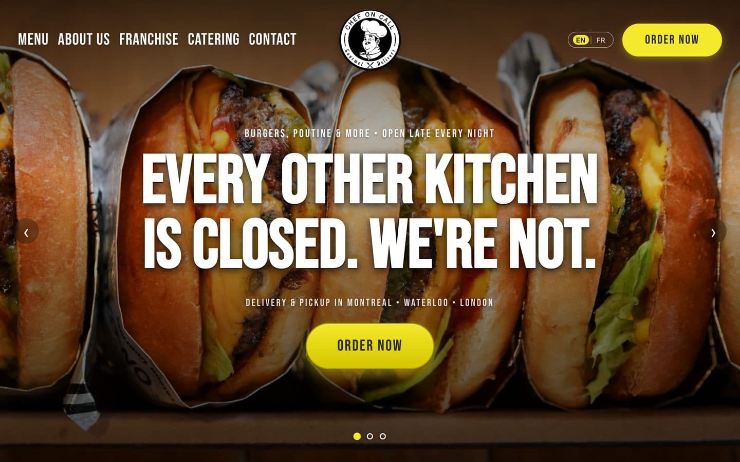 Chef On Call website on a computer
