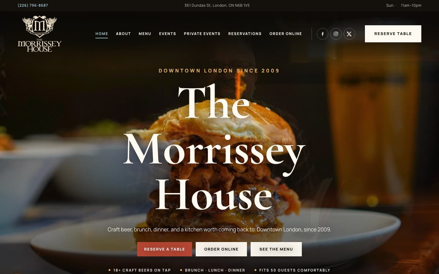 The Morrissey House website on a computer